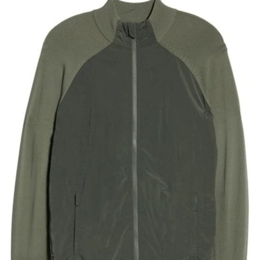 BRADY Full Zip Jacket Engineered Knit Hybrid FOREST Green XXL NWT